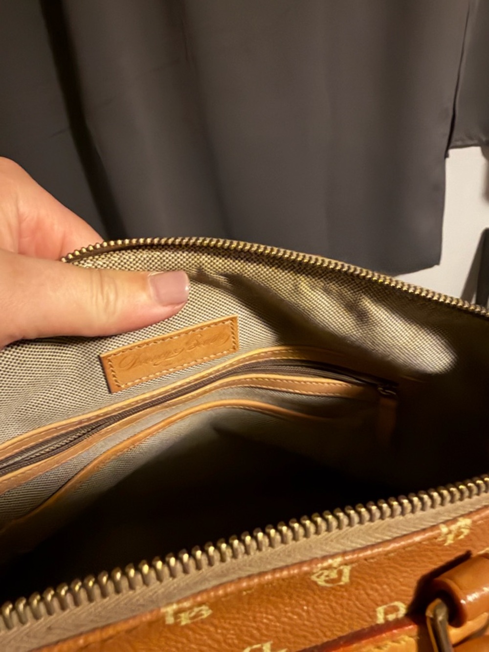 Dooney & Bourke Tan Logo Dome Satchel - Picture 6 of 8